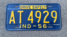 RARE 1956 INDIANA LICENSE PLATE BEAUTIFUL ORIGINAL PAINT CHEVY FORD DODGE WOW