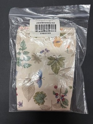 Longaberger Small Oval Waste Basket Fabric Liner - Botanical Fields, Brand New