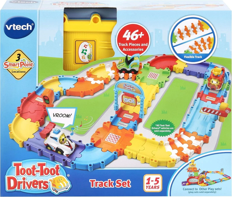 VTech Toot-Toot Drivers Track Set, First Kid's Car Set, Cars for Boys and Girls, - Image 3 of 3