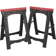 Ironton Plastic Foldable Sawhorses, 1 Pair, 700-Lb. Total Capacity