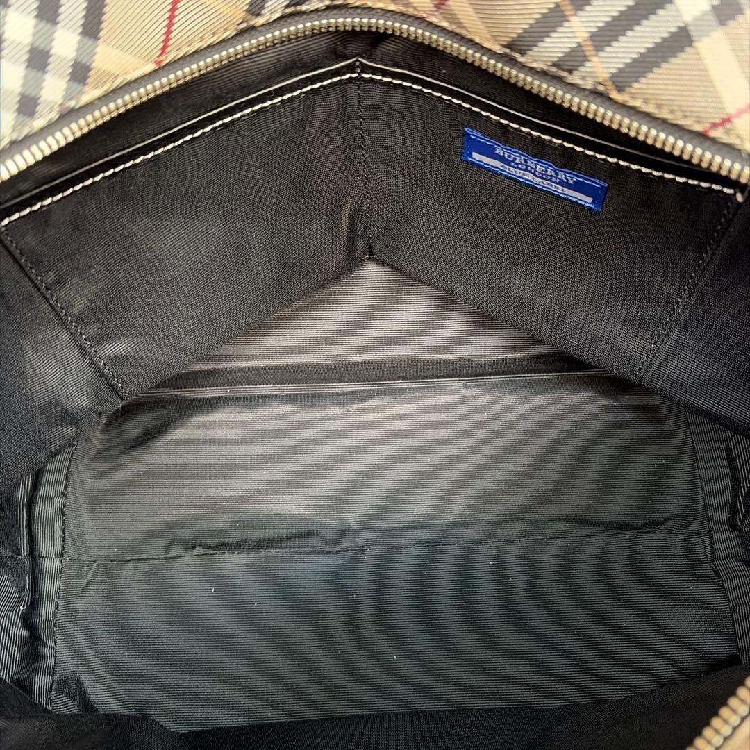 Burberry Blue Label Tote Bag Nova Check Beige Canvas Leather Handbag Bag New thumbnail 13