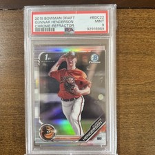 2019 Bowman Draft Chrome Gunnar Henderson #BDC-22 Refractor (RC) PSA 9