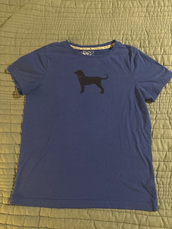 The Black Dog T Shirt Short Sleeve Blue Cotton Mens Size Small