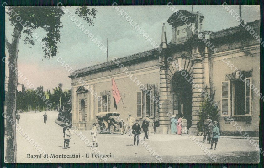 Pistoia Montecatini Stabilimento Tettuccio Auto cartolina WX2451