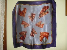 Equestrian print scarf 1970's