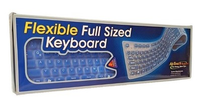 NEU AirTouch Flexible Tastatur Full Sized Keyboard QWERTZ (USB/PS2 Port) blau