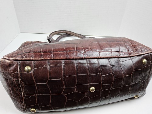 Furla Krokodilleder-Prägung Doppelgriff Umhängetasche Handtasche Beuteltasche - Bild 14 von 16