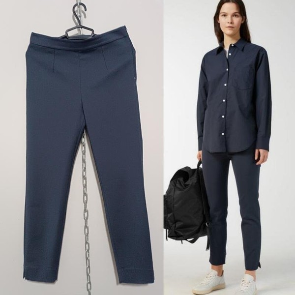 Women ARKET Trousers Grey Polyester 38 / M / 46