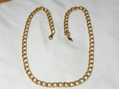 Vintage NAPIER Gold Tone Textured Links Chain Necklace
