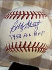 Bobby Shantz Autographed Signed OML Baseball Inscribed 52 AL MVP COA