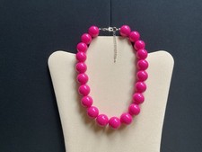 Chunky Rose Pink Adjustable Choker Necklace