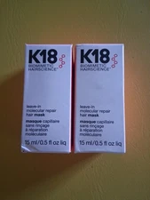 K18 Biomimetic Hairscience Leave In Molecular Repair Hair Mask 0.5oz/15ml - 2 PK