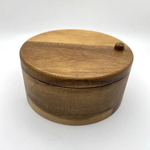 Paula Deen Salt and Pepper Spice Box Divided Compartments Wooden Hinged Top