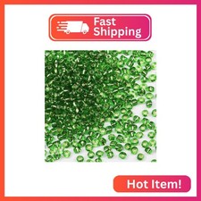 Bulk Seed Beads 110 Grams About 1600pcs, 4mm 6/0 Light Green Glass Craft for Mak