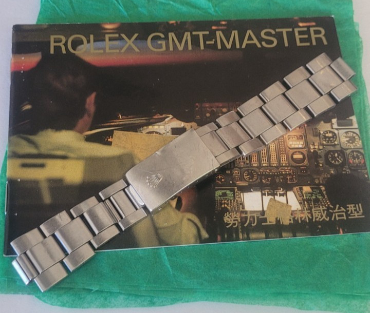 Rolex genuine 20 mm vintage 7836 Circa 1972 bracelet No end links, GMT 1675,1680