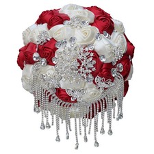 Bridal Wedding Bouquet Luxury Silver Rhinestones Brooch Bouquet for Bride Bri...
