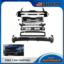 Complete Front Bumper Grille Kit W/ Valance Panel Fits 2023-2024 Kia Telluride 