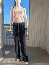 Vintage 2010s JUICY COUTURE Sweats Track Pants Navy Blue Velour XL Wide Leg