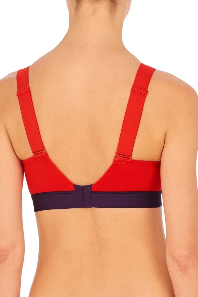 New NATORI 751245 Neon Red/Deep Plum Dynamic Underwire Sports Bra Size 32B - Image 3 of 4