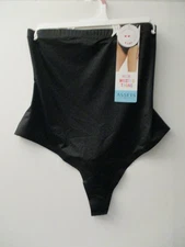 Assets by Spanx High Waisted Thong black Size Large NWT