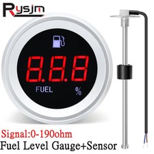 Digital Boat Car Fuel Level Gauge Meter with Alarm 0-190ohm Fuel Level Sensor