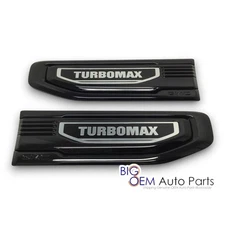 OEM 2023-2026 GMC Sierra TURBOMAX Driver Passenger Fender Vent Gloss Emblem Set