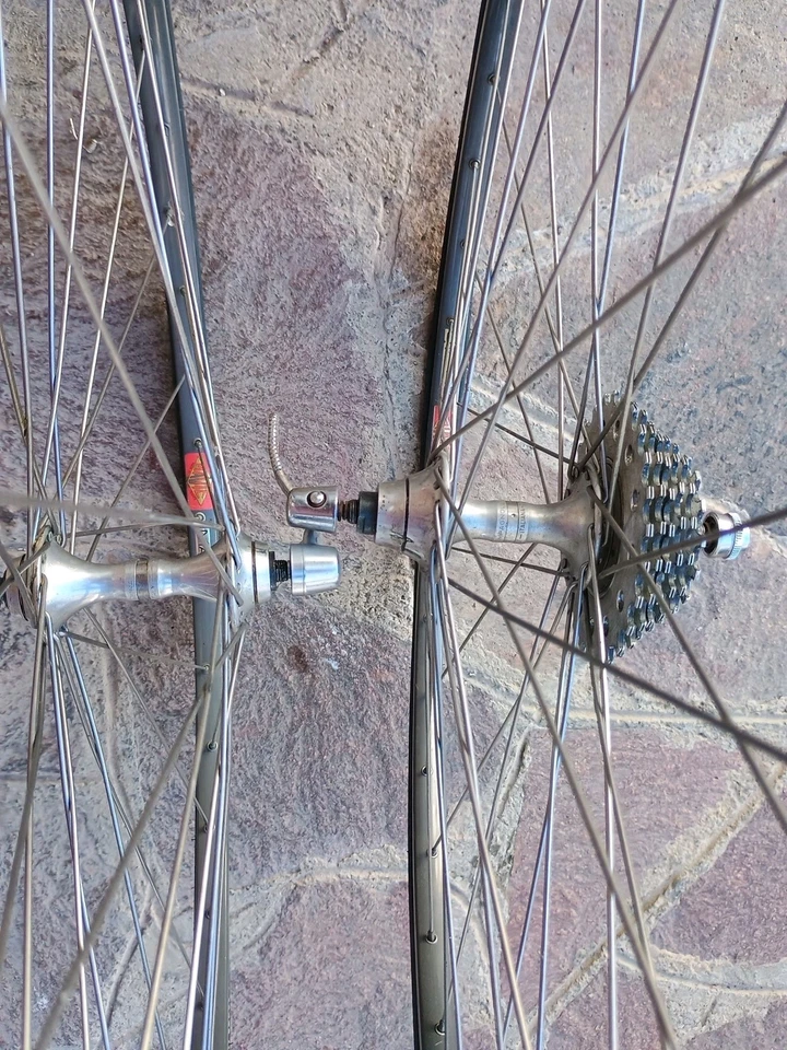 No reserve Vintage Ruote Mavic Ma40 36h Campagnolo C Record 6v Wheels Clinchers - Immagine 3 di 4