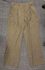 Theory Pleated Wide-Leg Pant Wool Trousers NWT color khaki melange tan MSRP 295