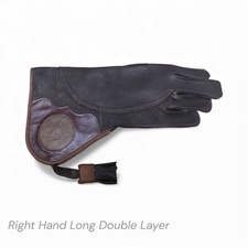 Long Right Hand Glove Two Layer Thick Brown Elk Hide Stanislav Small
