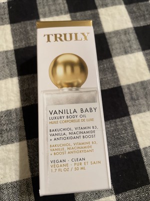 Truly Vanilla Baby Luxury Body Oil 1.7 oz 50 ml Travel Size NIB