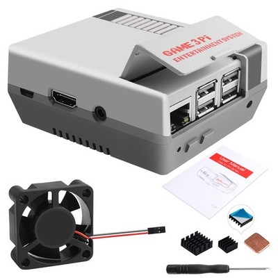 Geeekpi Case for Raspberry Pi 3B+ with Fan, Retro Gaming Nes3Pi Case with Coolin