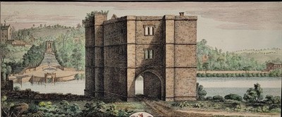 Wetheral Priory Cumberland England 1739 Hand Colored Buck Brothers Engraving