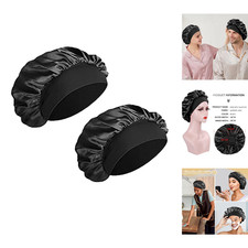 2x Seidenhaube Zum Schlafen,Satin Haarhaube Bonnet Schlafhaube Seide