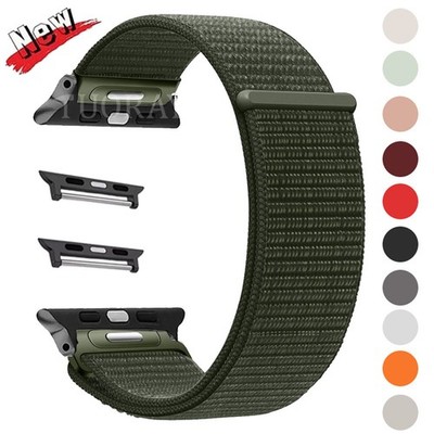 Armband für Apple Watch Series 4 5 6 7 8 9 10 11 Ultra 38-49mm Nylon Loop Strap