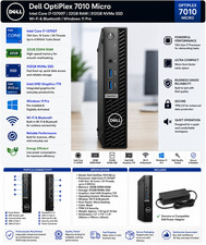 Dell OptiPlex 7010 Micro Intel Core i7-13700T 32GB RAM 512GB SSD Windows 11 Pro