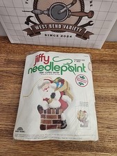 NOS Sunset "Here Comes Santa" Jiffy Needlepoint Ornament Xmas Kit