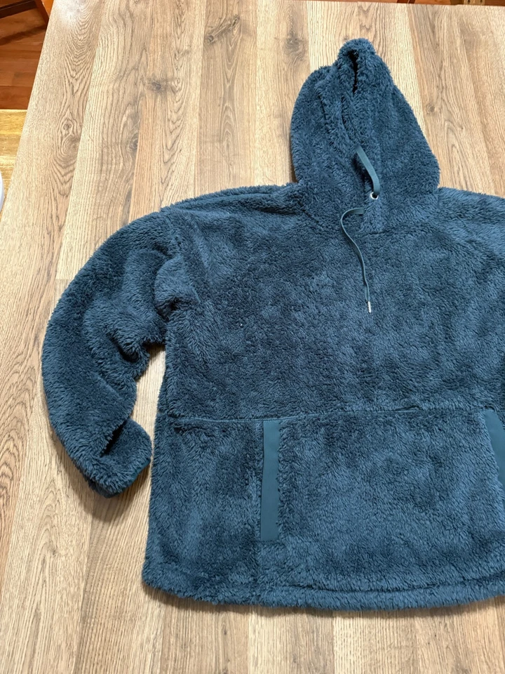 Tek Gear толстовка с капюшоном, женский размер XL, зеленый, пуловер, флис, толстовка, шнурок - Изображение 3 из 4