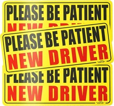 JUSTTOP New Driver Magnet for Car, Please Be Patient Student Driver, 3Pcs New Dr