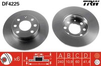 2X Trw Bremsscheibe DF4225 FüR Corsa Opel X01 F08 F68 W5L 16V Twinport