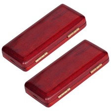Durable Wooden Oboe Reed Case 2 Slot Moisture Proof Brown Storage Organizer