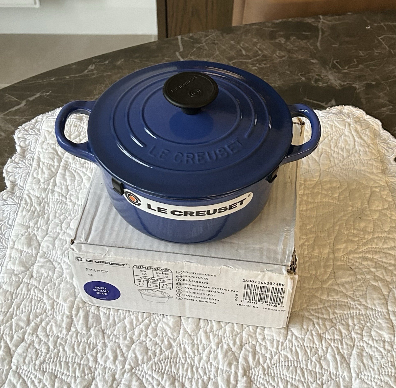 Rare Le Creuset Vintage Cobalt 16cm / 1:5QT Cast Iron casserole / Dutch Oven