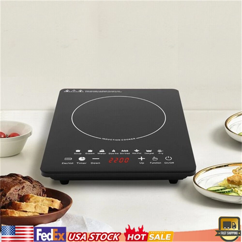 Portable Induction Cooktop 750W Countertop Burner Hot Plate Cooker Stove 8 Gears