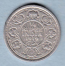 1919 British India King George V 1/4 Rupee Nice Quality silver coin