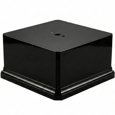 Black Gloss Display Base Weighted Square Pedestal for Trophies, & Crafts
