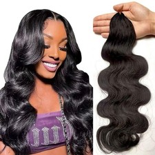Pre-Separated Crochet Knotless Hair Extensions Body Wave Feather Crochet Huma...