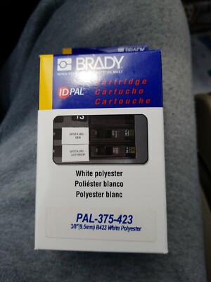 Label Cartridge Brady B423 ID PAL LabPal White Polyester 3/8'' PAL 375-423