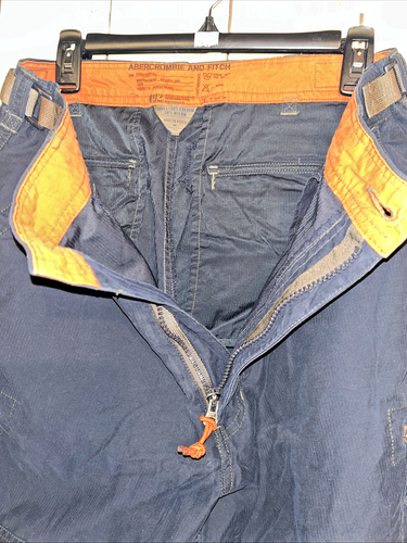Abercrombie Fitch Pants Mens M Blue Paratrooper Cargo T 2083 34x29 - Picture 3 of 19