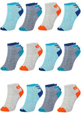 12 Kinder Jungen Dinosaurier Socken Baumwolle Kindersocken Sneakersocken 21-36