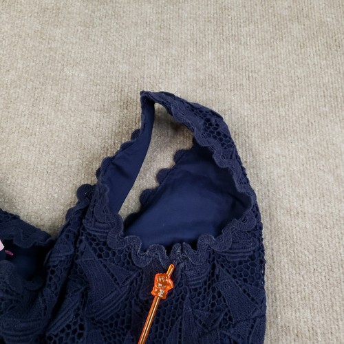 Lilly Pulitzer Reeve Dress Womens Size 8 Blue Truly Boat Sailboat Lace Shift - Picture 15 of 17