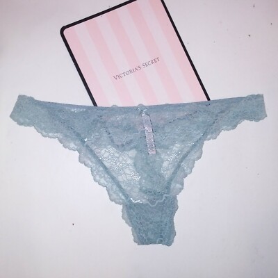 Victoria Secret Panty XXL Thong Lace Light Blue Dream Angels Color Code NR3 New 